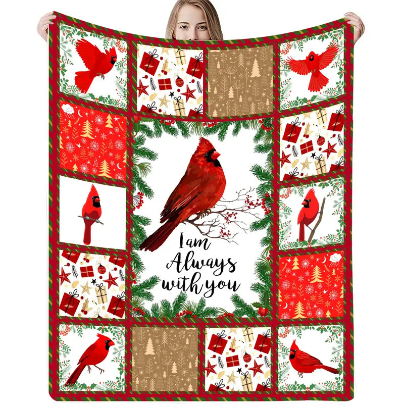 Soft Cardinal Print Throw Blanket for Home & Travel